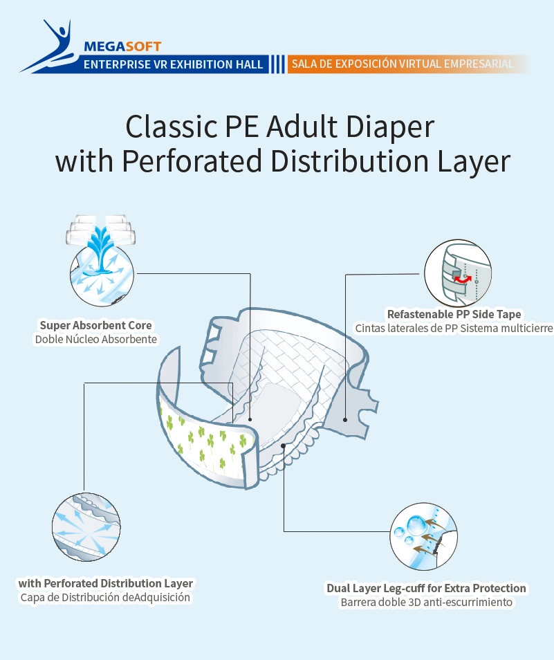 Disposable Adult Diapers Comfortable Incontinence Diapers