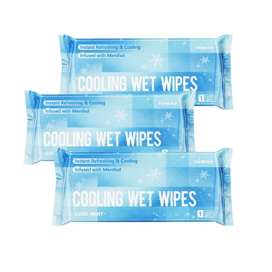Daily Use Individual Wrapped Wipes Sports Drop Temperature Cooling Wet Wipe Tissues